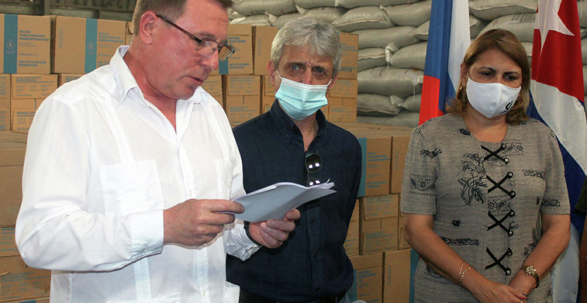 Moscú dona a La Habana $1 millón en suministros alimenticios para las personas más vulnerables por el Covid-19