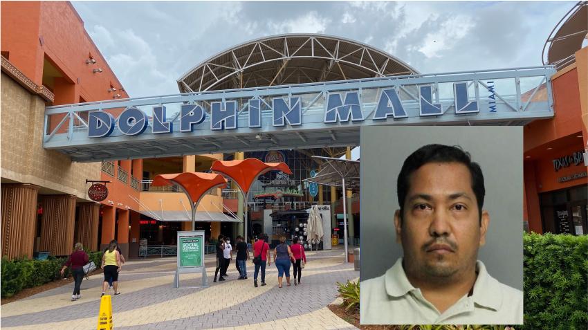 Hombre acusado de "mirar hueco" a través de una grieta del baño en el Dolphin Mall