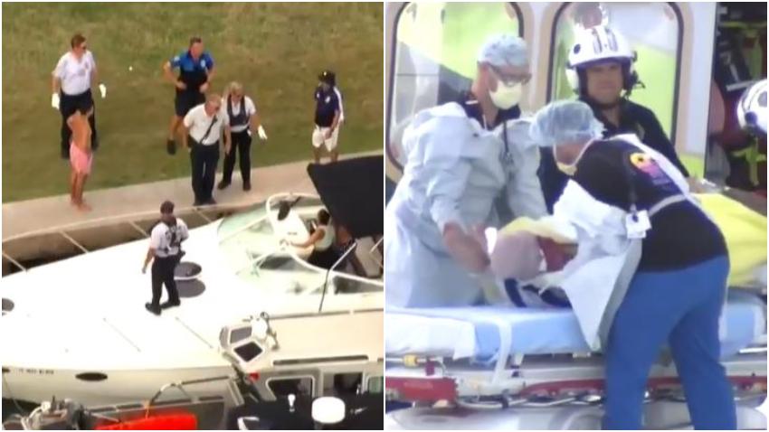 Hombre transportado en helicóptero tras accidente de bote en Miami