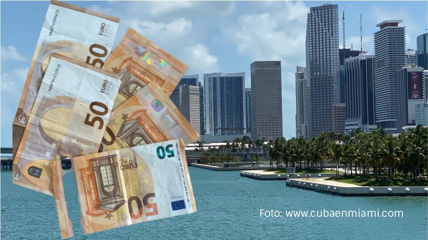 Precio de los euros en las casas de cambio de Miami incrementa su valor por la demanda de cubanos
