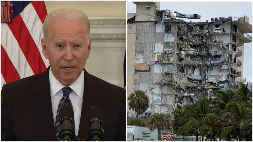 Presidente Biden se compromete a pagar por completo todos los trabajos de rescate relacionadas al colapso del edificio en Surfside al norte de Miami Beach