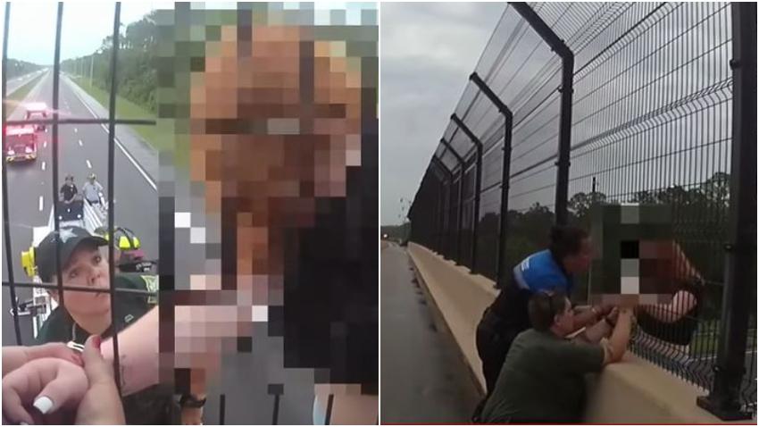 Oficiales de la policía salvan a una joven que intentaba lanzarse de un paso elevado en Florida
