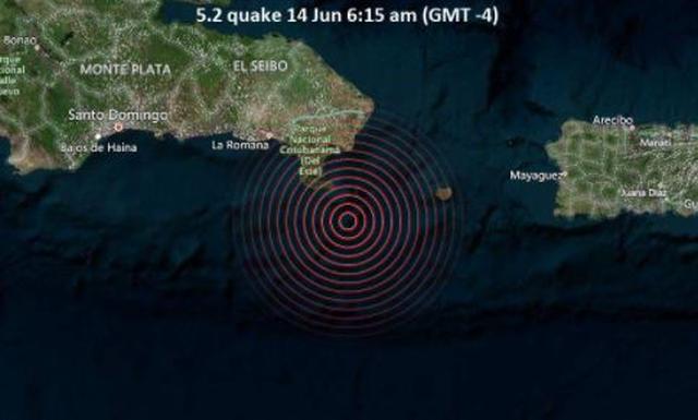 Reportan sismo de magnitud 5.2 en la República Dominicana