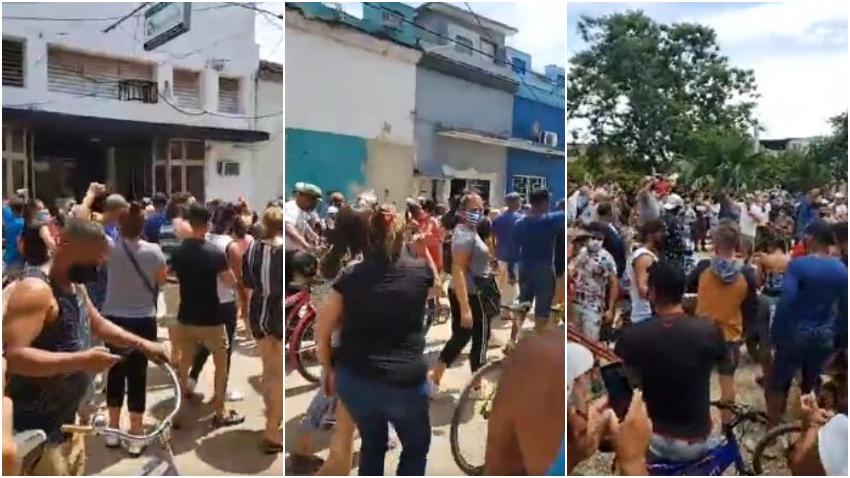 Cubanos se tiran a la calle en San Antonio de los Baños con gritos de "Libertad" y "Patria y Vida"