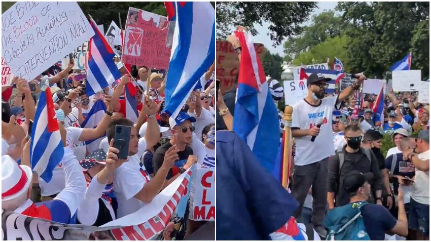 Desde horas tempranas miles de cubanos se reúnen frente a la Casa Blanca para manifestarse por la libertad de Cuba