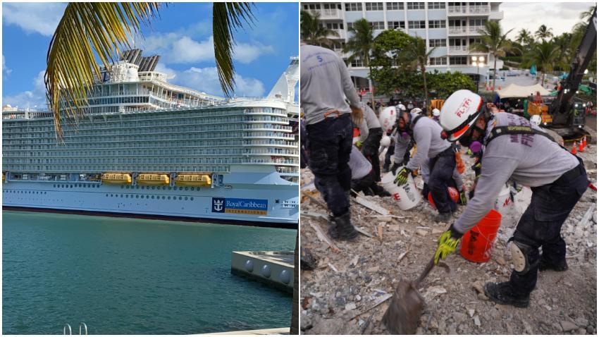 Royal Caribbean proporcionará un crucero para los socorristas que trabajan en el sitio de Surfside