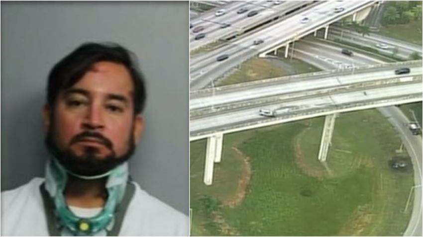 Acusado de homicidio vehicular en Miami el hombre que provocó accidente donde un carro cayó de una rampa de la I-95 de 25 metros de altura