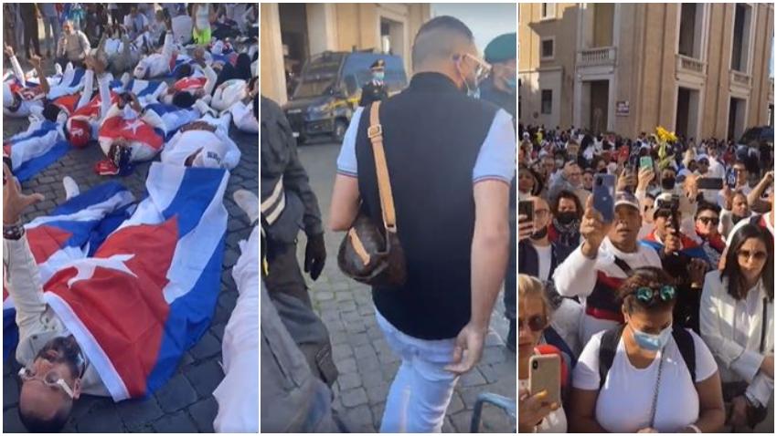 Policía italiana impide la entrada al Vaticano de los cubanos que iban a manifestarse para llamar la atención sobre la situación de Cuba
