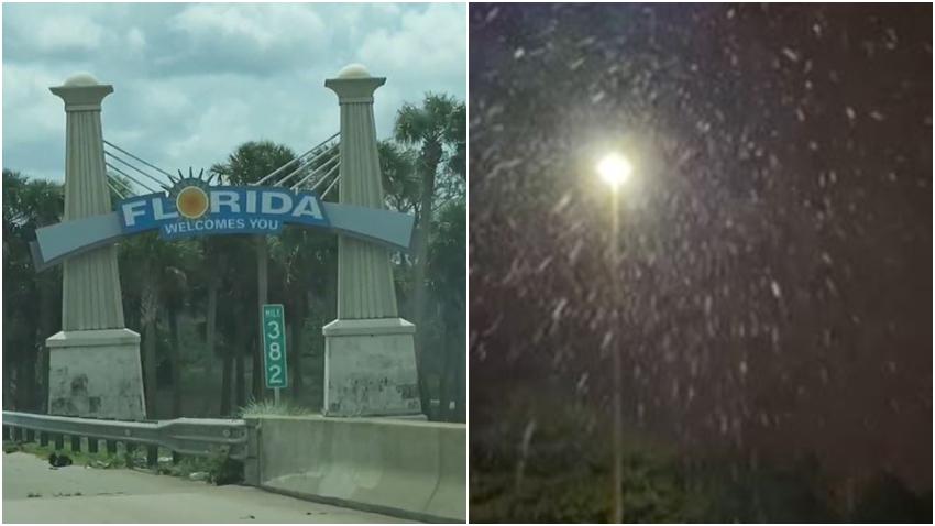 Cae nieve en Florida durante el primer frente frío del 2022