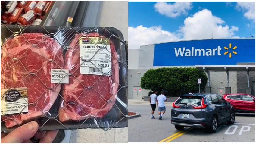 Video de un pedazo de carne "bajo llave" en un Walmart de Florida se hace viral en redes sociales