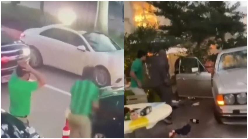 Sale a la luz video del momento en que una anciana que intentaba parquear se subió en la acera dejando un muerto y varios heridos