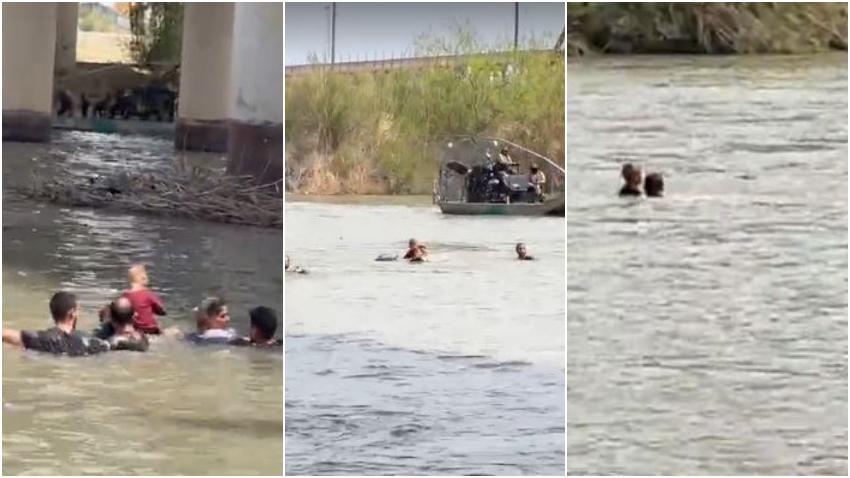 Una familia cubana con un niño a punto de morir tratando de cruzar el Río Bravo para llegar a Estados Unidos