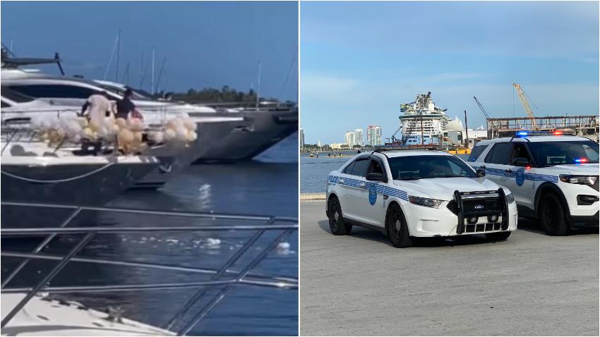Policía de Miami realiza un arresto en relación a los globos lanzados desde un yate en una marina de Coconut Grove