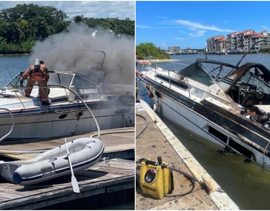 Dramático video muestra el momento en que explota un yate en una marina en Florida