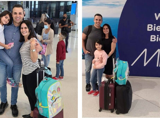 Lieter Ledesma feliz en el primer aniversario de la llegada de su esposa e hija a Miami