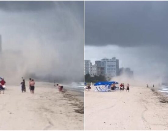 Tromba marina sorprende a bañistas en playa de Fort Lauderdale