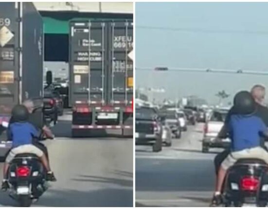 Motorinas en Miami: hombre con un niño transitando por Okeechobee en Hialeah desata las críticas