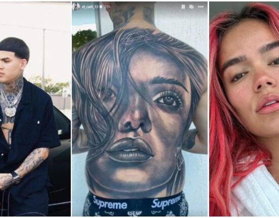 Reguetonero cubano El Carli se tatúa el rostro de Karol G en la espalda