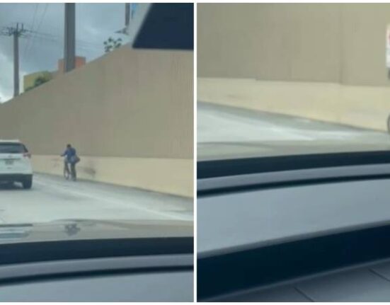 Video de hombre en bicicleta en el expressway en Miami se vuelve viral