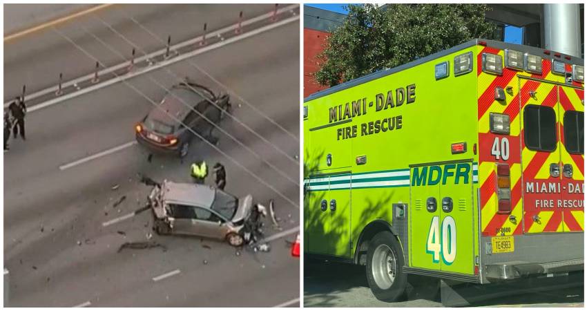 Accidente en el Palmetto en Miami