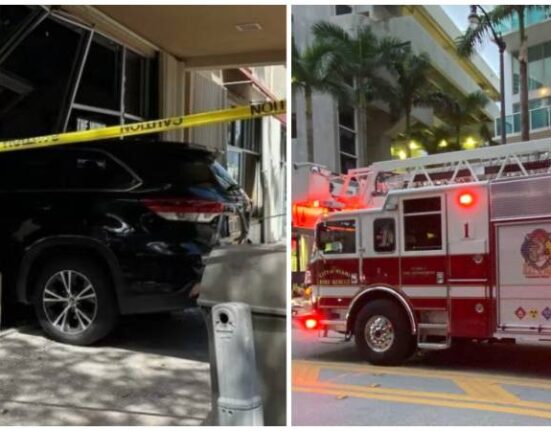 Una mujer impacta su SUV contra un restaurante en Miami