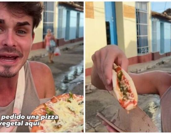 Influencer español de visita en Cuba reacciona a la pizza cubana: "Esto es divino"