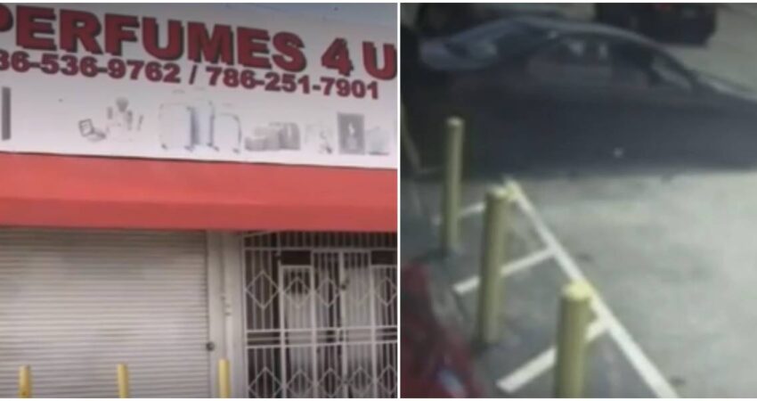 tienda en miami-choque de un auto