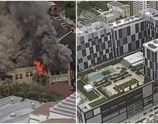 reubicación de residentes-incendio en Miami