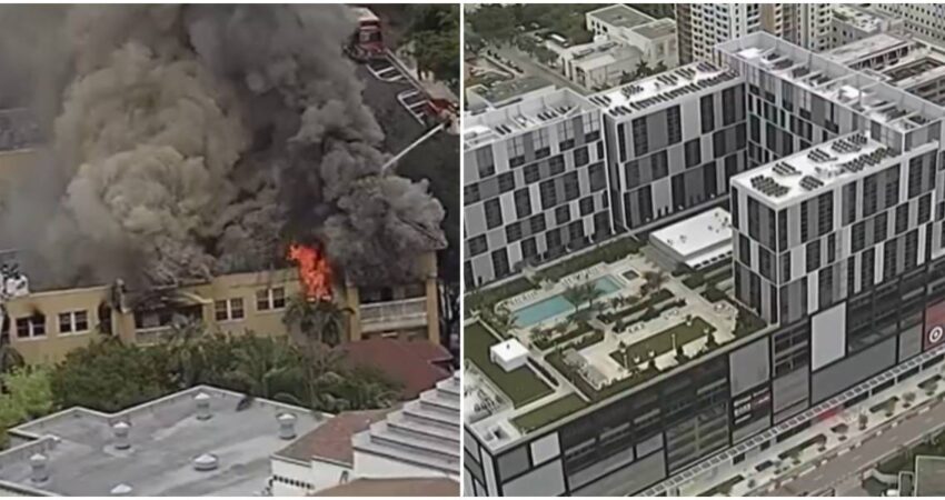 reubicación de residentes-incendio en Miami