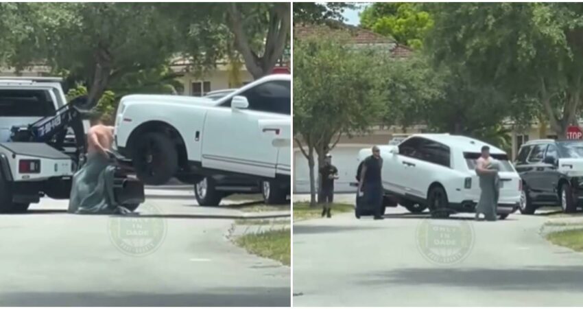 hombre semidesnudo-Rolls Royce