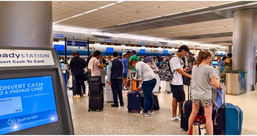 viajeros en Aeropuerto de Miami